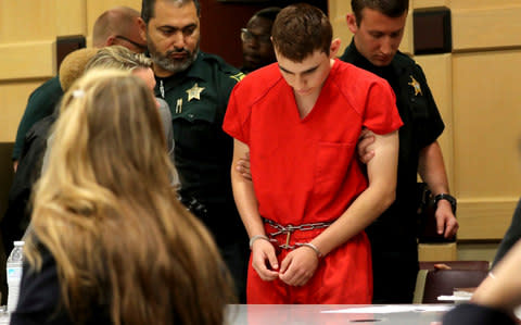 Nikolas Cruz, the Florida shooting suspect, appears in court - Credit: Mike Stocker/South Florida Sun-Sentinel via AP, Pool