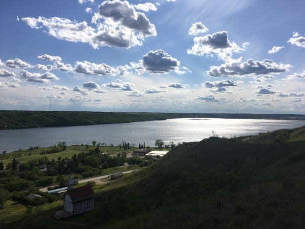 The view from the top of the hill where the Station of the Crosses is located in Lebret.