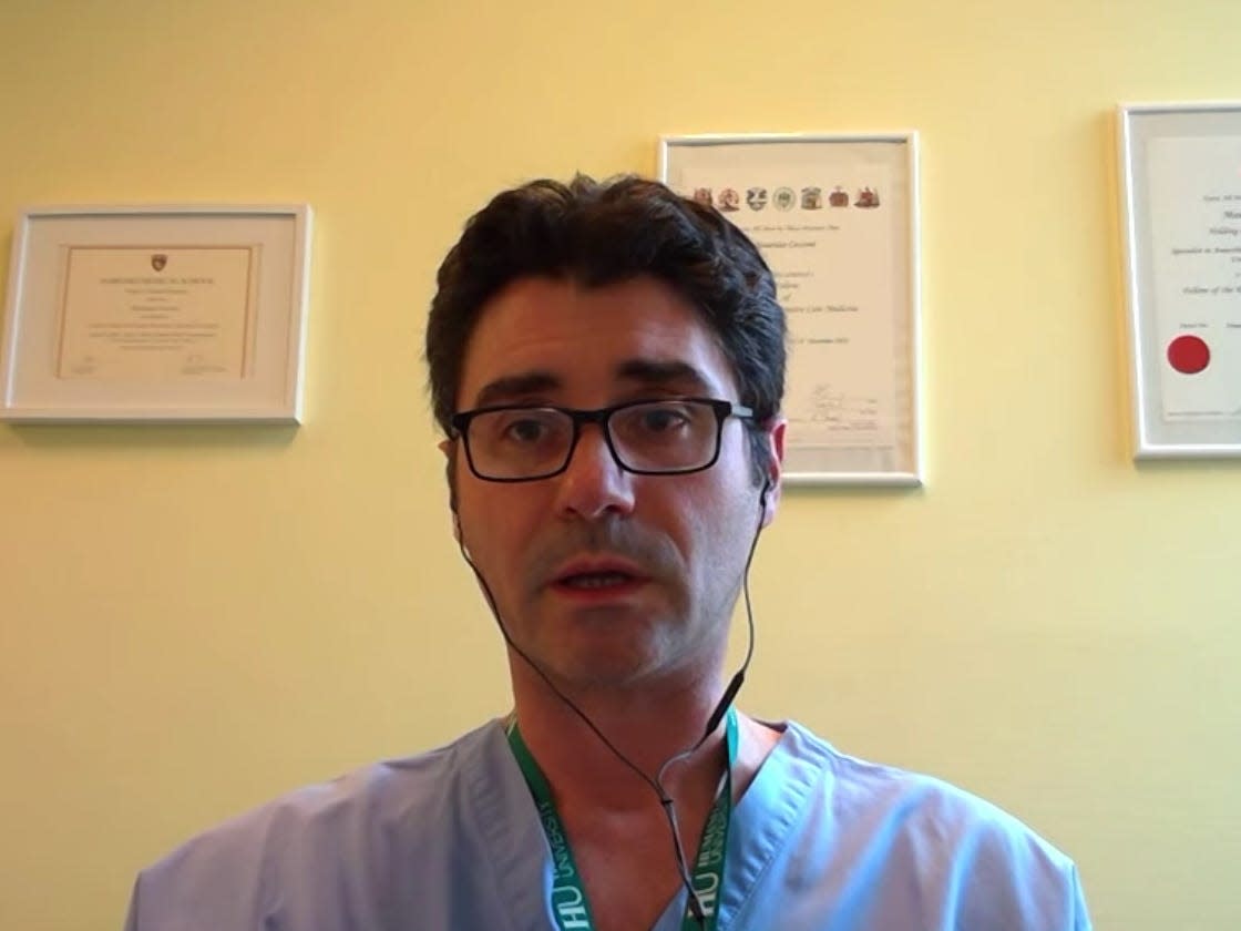 Dr. Maurizio Cecconi, head of the department of anesthesia and intensive care units at Humanitas Research Hospital in Milan