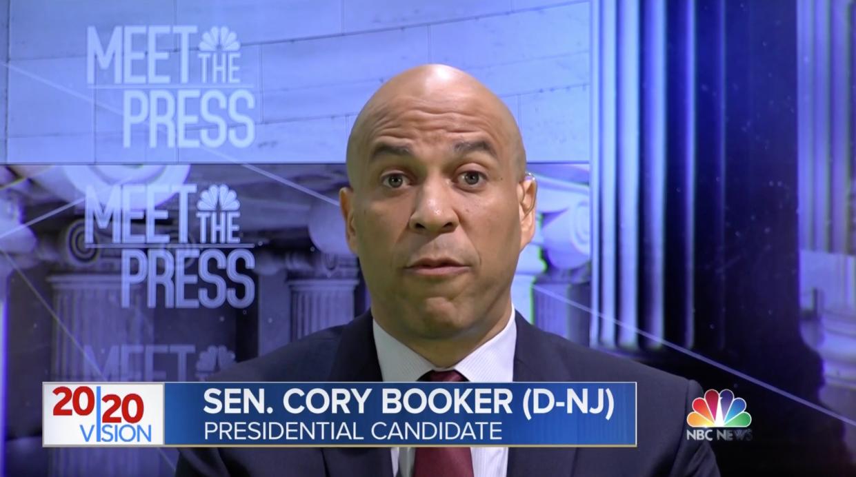 Sen. Cory Booker on "Meet the Press." (Image: NBC)
