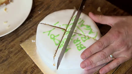 Forget the standard pie-chart method of cutting cake, which gives you unsatisfying wedges and leaves a large exposed surface area of cake to get stale. Instead, follow these instructions devised by a mathematician 100 years ago for the ultimate cake-cutting experience.