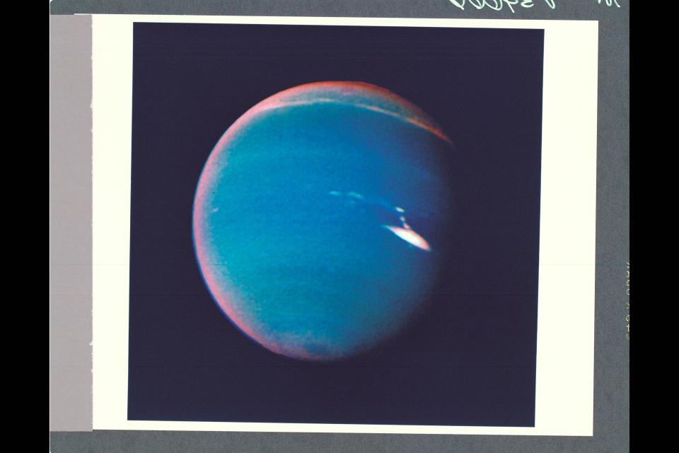 Photograph of Neptune from Voyager missions.