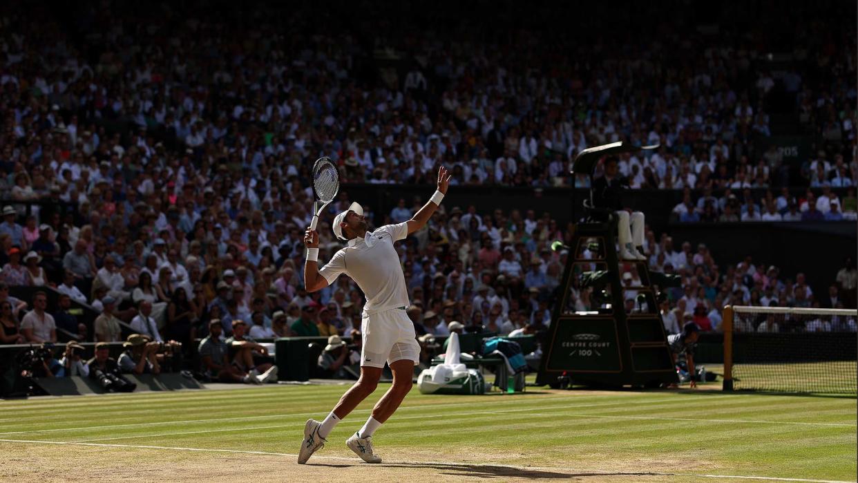  Novak Djokovic at Wimbledon in 2022 