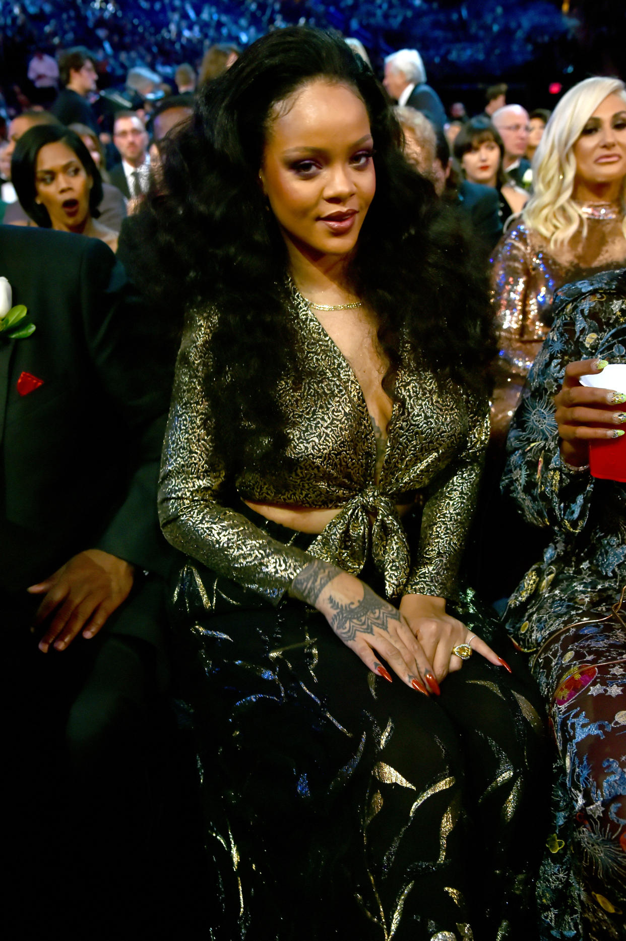 Rihanna at the Grammys in January 2018. (Photo by Kevin Mazur/Getty Images for NARAS)