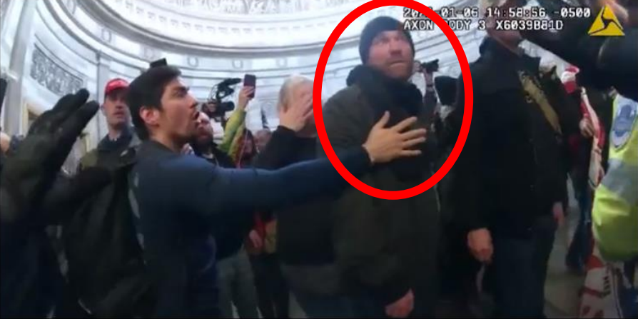<em>Gray confronts police at the Capitol (DOJ)</em>