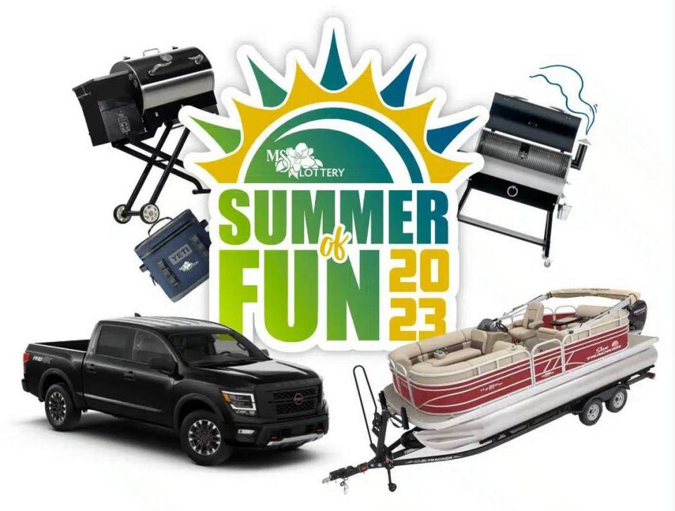 Mississippi Lottery’s Summer of Fun promotion includes cash prizes and summer esentials like grills, Yeti coolers, a truck and a party boat.