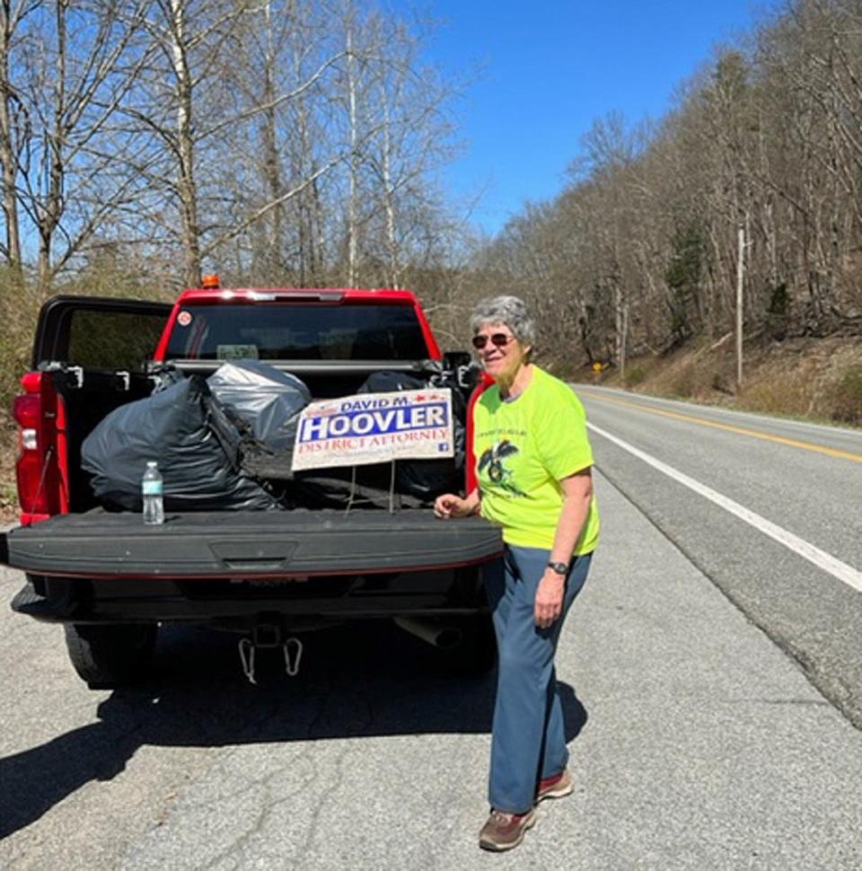 Upper Delaware Council 2024 Chairperson Virginia Dudko (Town of Deerpark representative) has volunteered at every Upper Delaware Litter Sweep, including a 2022 cleanup along the New York State Route 97 Upper Delaware Scenic Byway near the Mongaup Access.
