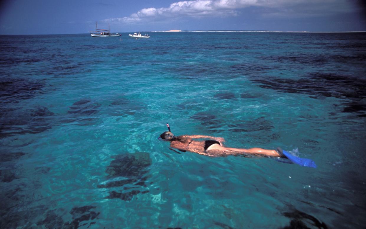 A woman snorkelling