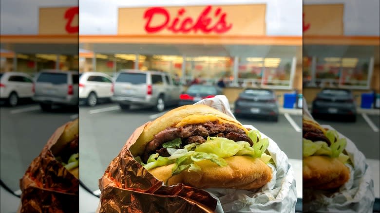 Dick's Drive In deluxe cheeseburger