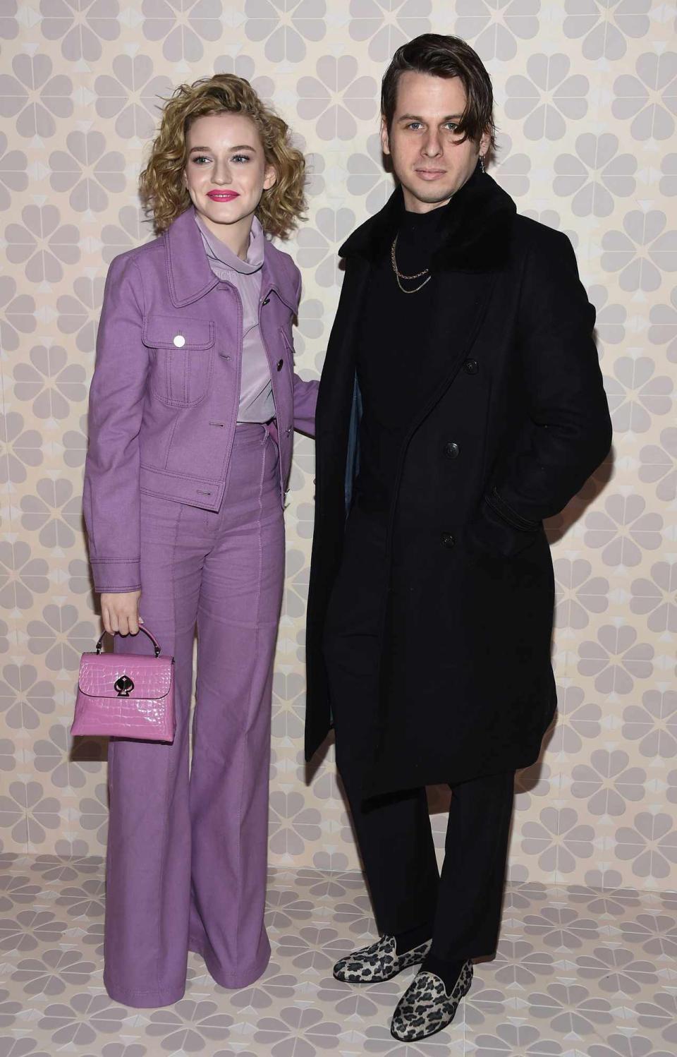 Julia Garner and Mark Foster attend the Kate Spade Fashion Show during New York Fashion Week at Cipriani 25 Broadway on February 8, 2019 in New York City