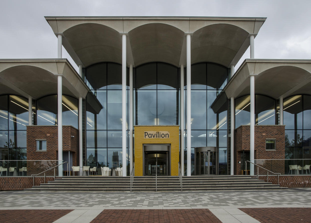 The Pavilion entrance at the Clifton Campus of Nottingham Trent University.