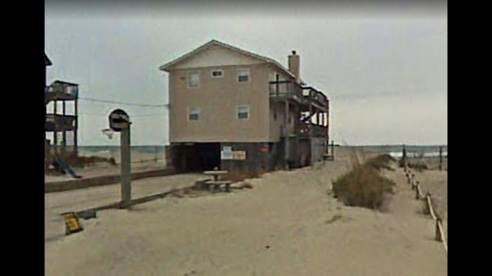 This home at 24183 Ocean Drive in Rodanthe has collapsed into the Atlantic Ocean.
