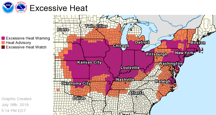 Up to 195 million Americans are set to swelter through a “dangerous and widespread” heat wave that will bake two thirds of the continental United States this weekend. | National Weather Service