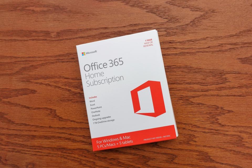 A box of Microsoft Office software