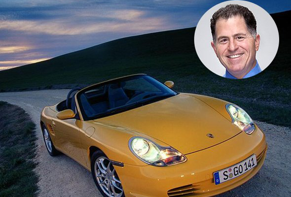 Laptop mogul Michael Dell drives an edgy, <b>2004 Porsche Boxter</b>. Although a new model could cost you well above $80,000, you could buy this model used for under $20,000.<br><br><i>Information via automotoportal.com and cars.com.</i>