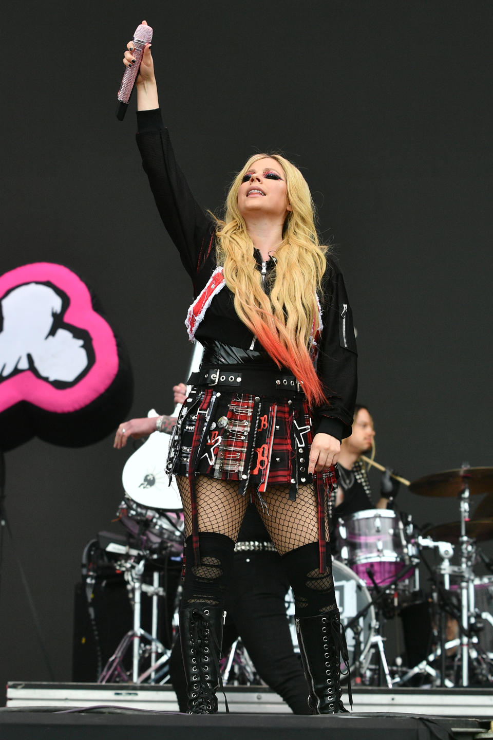 Avril Lavigne performs on the Pyramid stage during day five of Glastonbury Festival 2024 