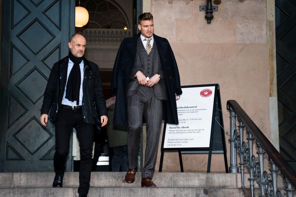 Bendtner seen here leaving the courtroom in Copenhagen