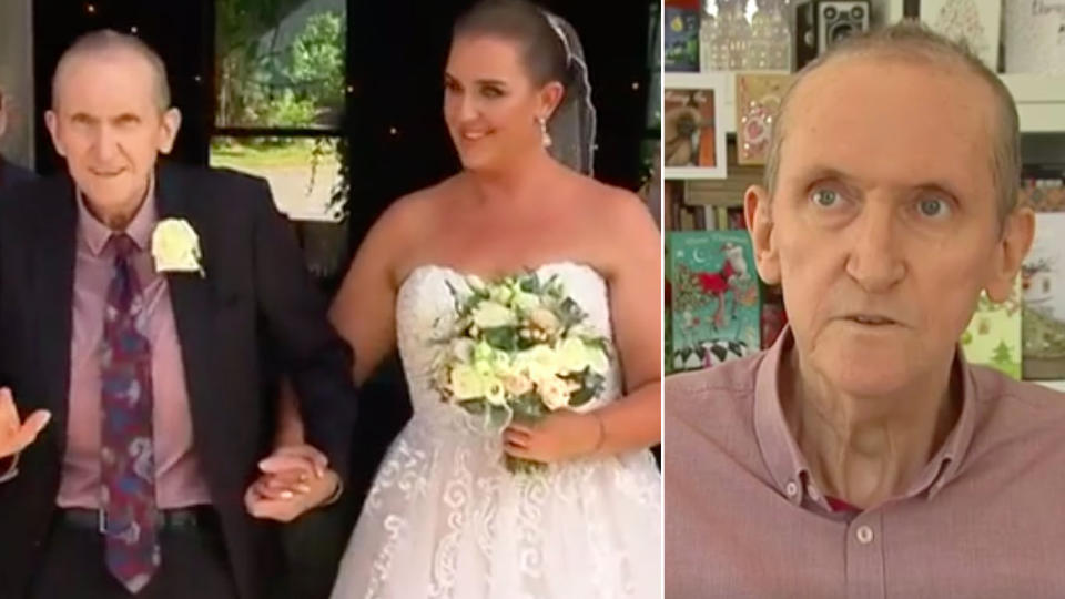 Kevin Wright thought the chance to walk his daughter down the aisle was an experience he may never get to have. Source: 7News