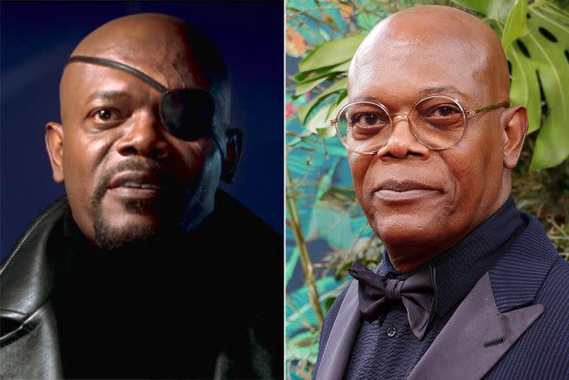 <p>Marvel Studios; Getty Images</p> Nick Fury; Samuel L. Jackson