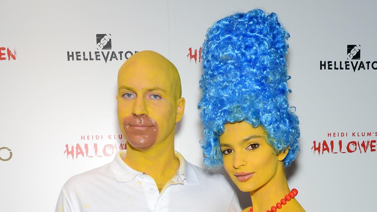 new york, ny october 31 jeff magid and emily ratajkowski attend the heidi klum halloween party on october 31, 2015 in new york city photo by andrew tothwireimage