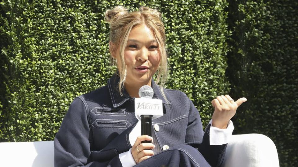 Chloe Kim speaks at Variety’s Sports &amp; Entertainment Breakfast presented by City National Bank (Photo by Katie Jones/Variety via Getty Images) - Credit: Variety via Getty Images