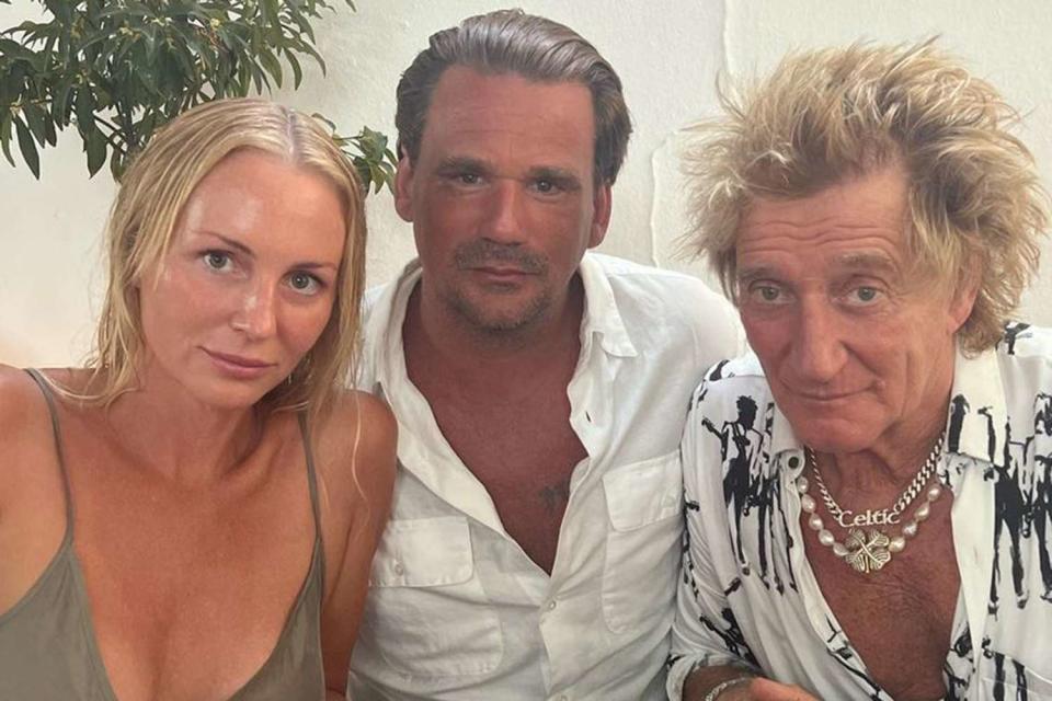 <p>Sean Stewart/Instagram</p> Jody Weintraub, Sean Stewart and Rod Stewart