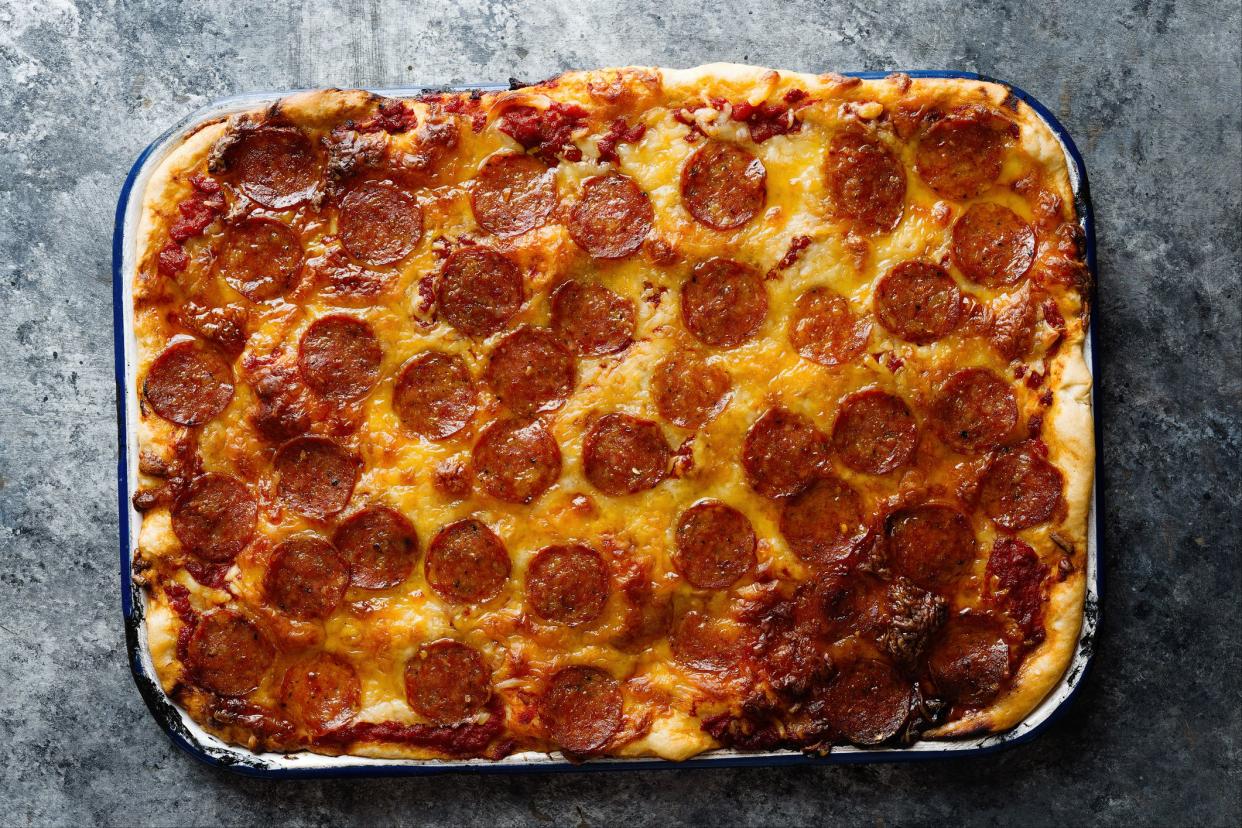 <p><br></p><p>Invented in the mid-1900s, <a href="https://www.goldbelly.com/foods/pizza?ref=gs&categories.name=Detroit+Style+Pizza" rel="nofollow noopener" target="_blank" data-ylk="slk:Detroit’s signature pizzas;elm:context_link;itc:0;sec:content-canvas" class="link rapid-noclick-resp">Detroit’s signature pizzas</a> were originally baked in rectangular steel trays used to hold automotive parts. These square pizzas have a relatively airy, thick, chewy crust with a crisp bottom, cheese from edge to edge, and usually “racing stripes” of tomato sauce on top. Bring a taste of Detroit to your dinner table with <a href="https://www.goldbelly.com/restaurants/buddys-pizza" rel="nofollow noopener" target="_blank" data-ylk="slk:Buddy’s Pizza;elm:context_link;itc:0;sec:content-canvas" class="link rapid-noclick-resp">Buddy’s Pizza</a> (where the pizza was invented!) and <a href="https://www.goldbelly.com/detroit-pizza-company" rel="nofollow noopener" target="_blank" data-ylk="slk:Detroit Style Pizza Co.;elm:context_link;itc:0;sec:content-canvas" class="link rapid-noclick-resp">Detroit Style Pizza Co.</a>; this pizza style has become so popular that amazing versions can now be found in Philadelphia’s <a href="https://www.goldbelly.com/restaurants/down-north-pizza" rel="nofollow noopener" target="_blank" data-ylk="slk:Down North Pizza;elm:context_link;itc:0;sec:content-canvas" class="link rapid-noclick-resp">Down North Pizza</a>.</p><span class="copyright"> zkruger/istockphoto </span>