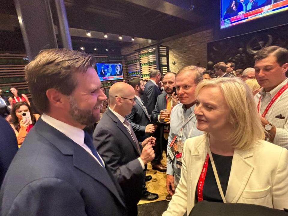 JD Vance and Liz Truss at the Republican National Convention (Liz Truss / X)