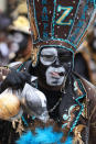 <p>A member of the Krewe of Zulu walk through New Orleans, Louisiana on February 28, 2017. New Orleans is celebrating Fat Tuesday, the last day of Mardi Gras. (Dan Anderson/EPA) </p>