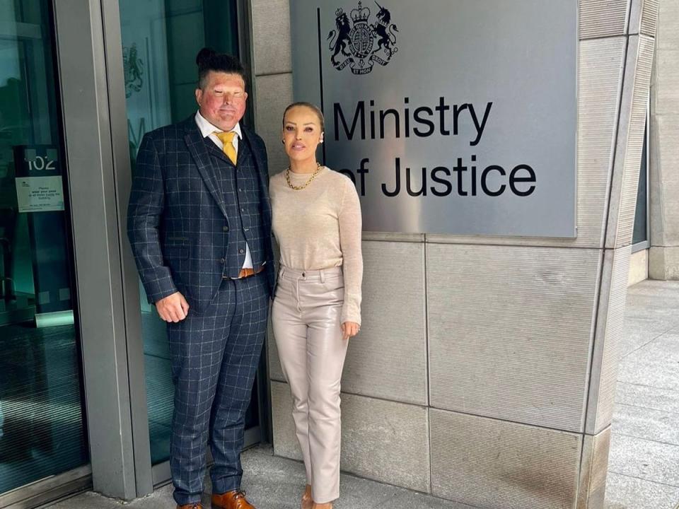 With Katie Piper on a visit to the Ministry of Justice to campaign for acid attack survivors (Andreas Christopheros)