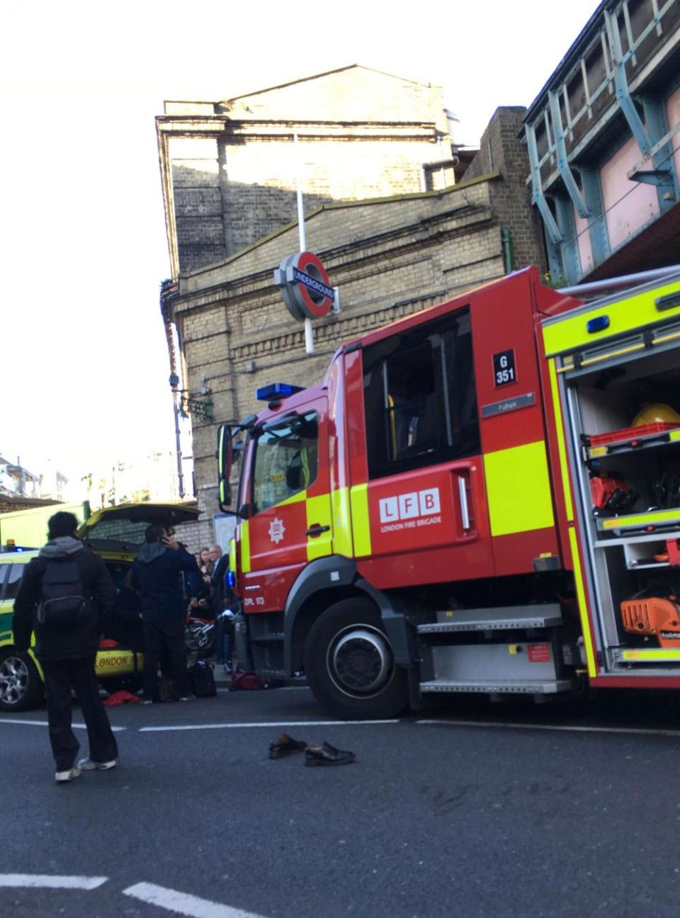 The scene of chaos outside the station on Friday morning. (Richard Aylmer-Hall/PA)