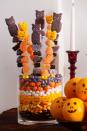 <p>Grab a few wooden skewers and stack colorful gummies and marshmallow treats onto them for a grab-and-go dessert the kids will go nuts over. </p>