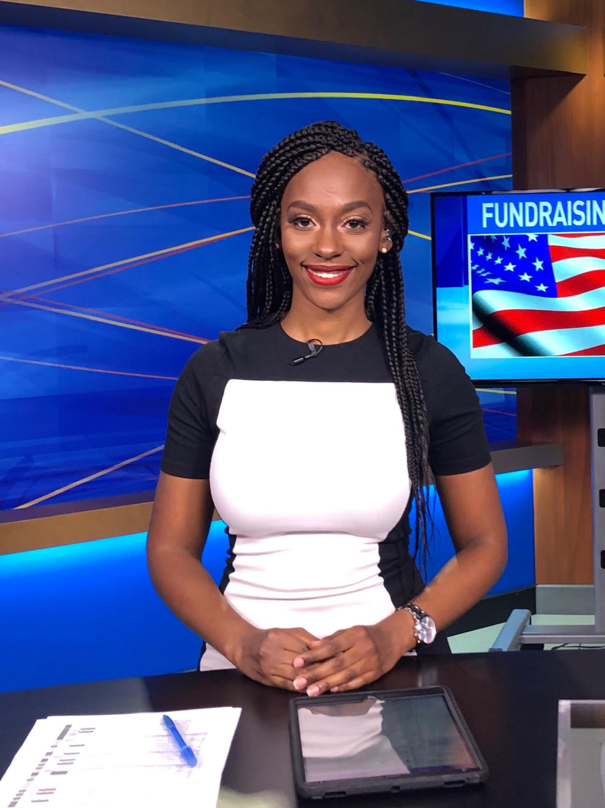 An African American woman broke industry standards by wearing braids on air (Photo courtesy of Lauren Kostiuk)