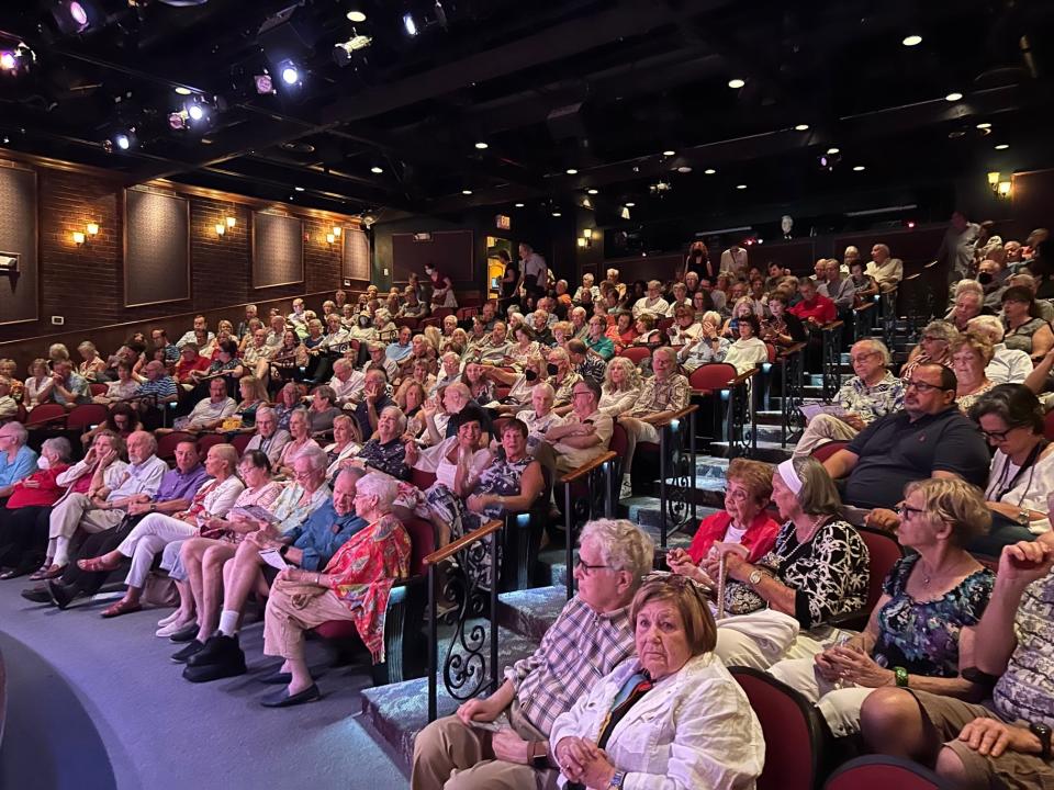 A full house for a performance of “A Comedy of Tenors” in August at Florida Studio Theatre, which has seen a significant return of audiences since COVID forced theaters to shut down.