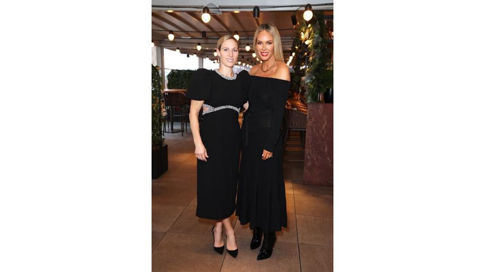 Zara Tindall and Rebecca Vallance attend a VIP breakfast celebrating the relaunch of Rebecca Vallance at Harrods 