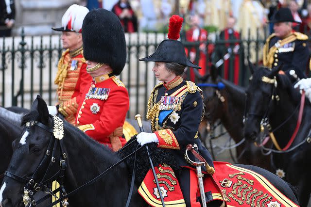 Stuart C. Wilson/Getty Images Princess Anne leads the procession after the May 6 coronation of King Charles and Queen Camilla.