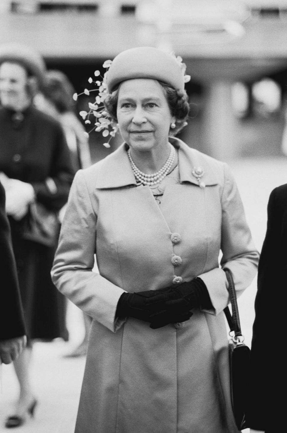 Queen Elizabeth II at the opening of the Thames Flood Barrier, London, UK, 8th May 1984 (Getty Images)