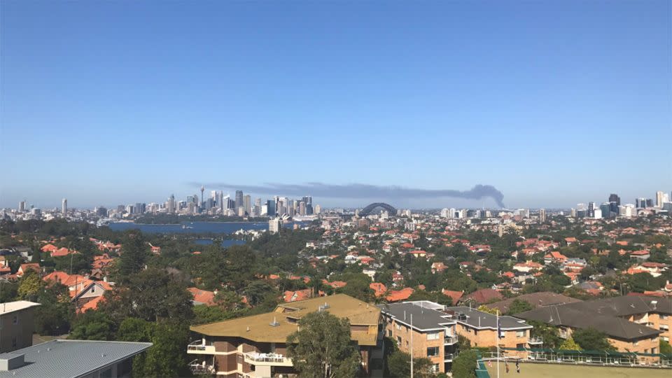 Smoke could be seen all the way from north shore. Source: Twitter