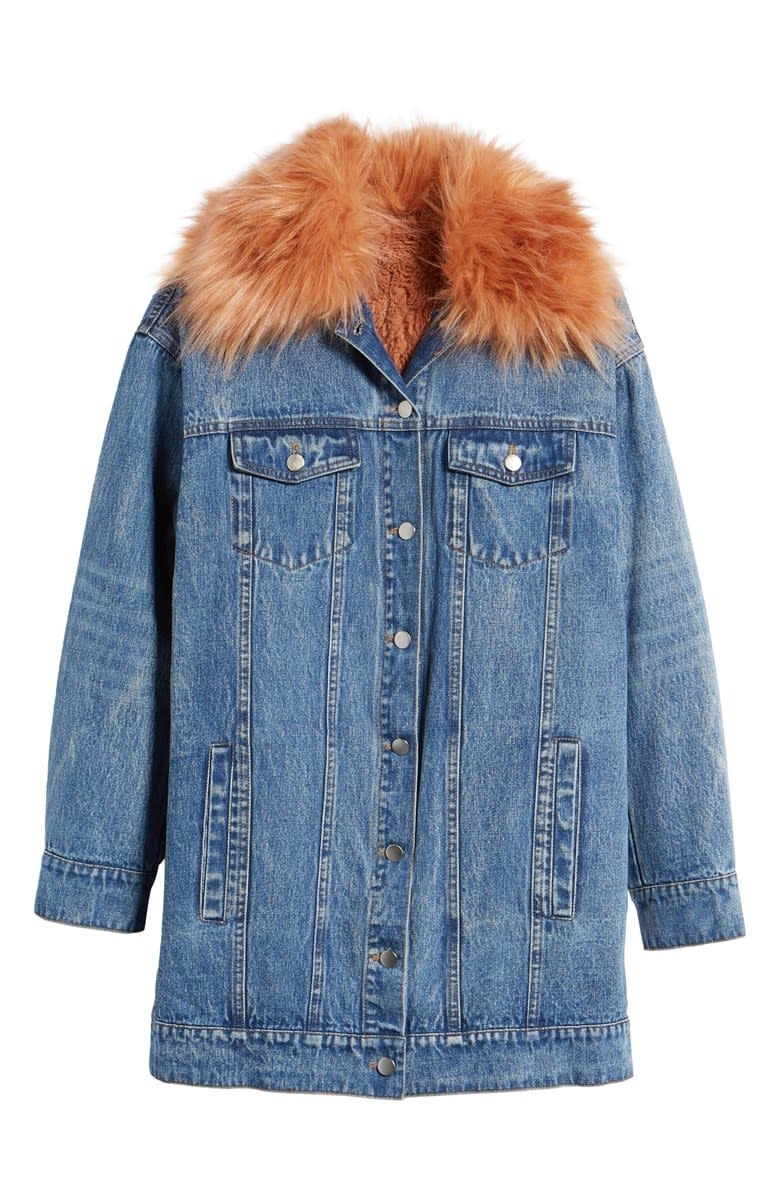 Avec les Filles Denim & Faux Fur Trucker Jacket, $259 $169.90, Nordstrom