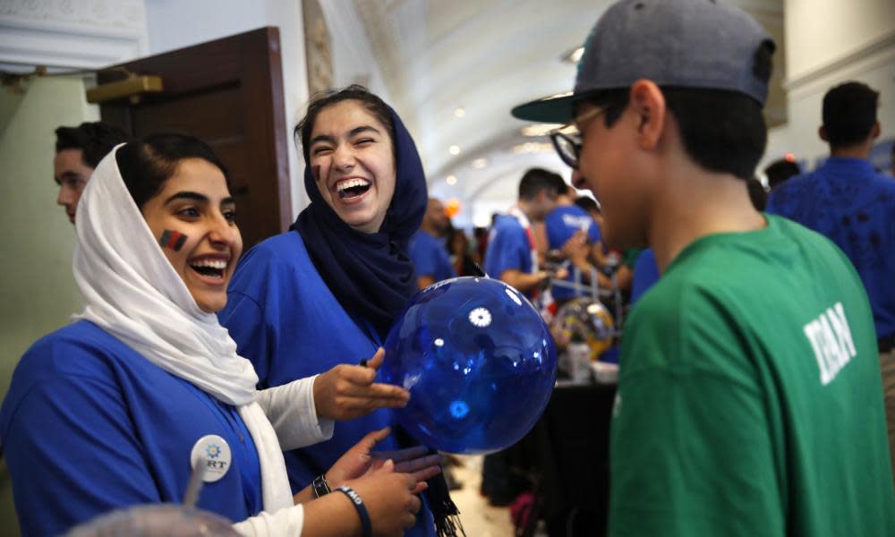 Lida Azizi and Yasimin Yasinzadah, with Team Afghanistan.