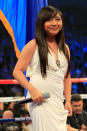 Charice in the ring to sing the national anthem from the Philippines before the Manny Pacquiao and Shane Mosley WBO welterweight title fight at MGM Grand Garden Arena on May 7, 2011 in Las Vegas, Nevada. (Photo by Chris Trotman/Getty Images)