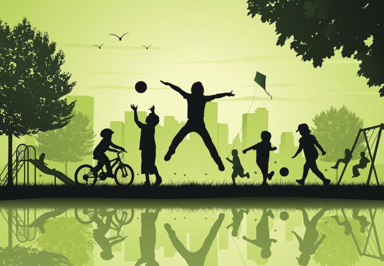 Clean and safe city parks can be important factors in supporting kids' health and well-being. <a href="https://www.gettyimages.com.mx/detail/ilustraci%C3%B3n/children-playing-in-the-city-park-ilustraciones-libres-de-derechos/478266830?phrase=children+playing+in+green+parks&adppopup=true" rel="nofollow noopener" target="_blank" data-ylk="slk:paci77/DigitalVision Vectors via Getty Images;elm:context_link;itc:0;sec:content-canvas" class="link ">paci77/DigitalVision Vectors via Getty Images</a>