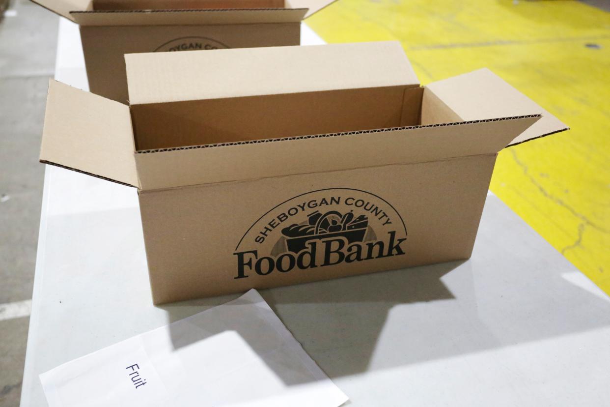 FILE - File photo of a box at Sheboygan County Food Bank.