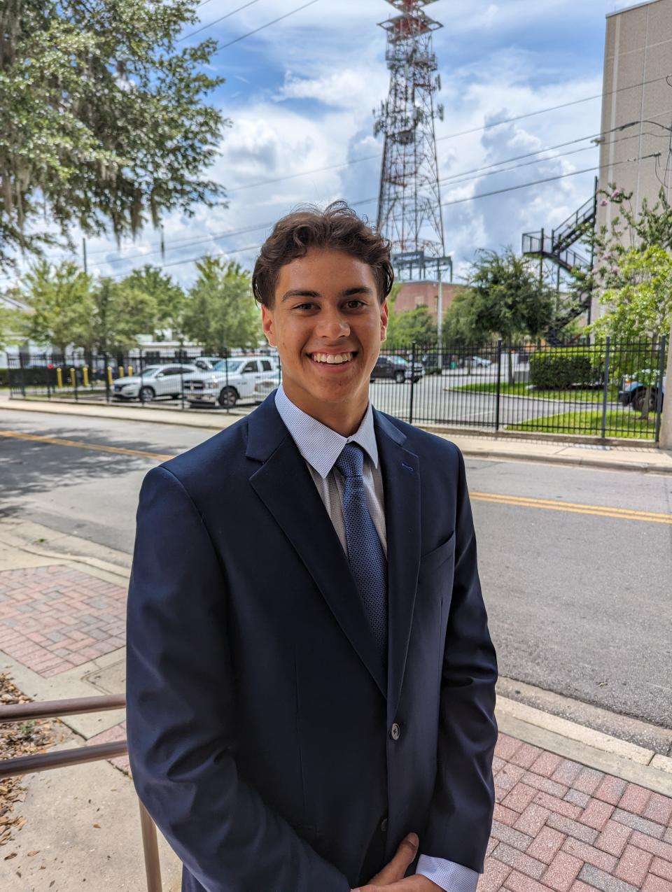 Jalen Kitna outside of a courthouse on Wednesday after taking a plea deal.