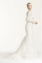 <p><i>Truly Zac Posen Lace Long-Sleeve Wedding Dress, $400, <a rel="nofollow noopener" href="http://www.davidsbridal.com/Product_truly-zac-posen-lace-long-sleeve-wedding-dress-zp341506" target="_blank" data-ylk="slk:davidsbridal.com;elm:context_link;itc:0;sec:content-canvas" class="link ">davidsbridal.com</a> </i></p>