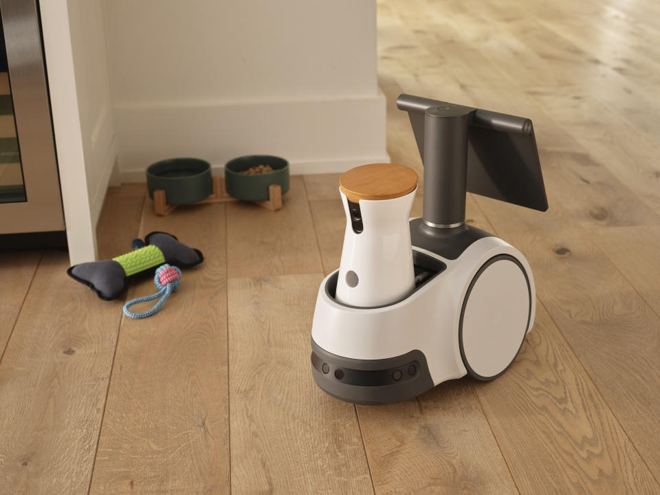 This photo provided by Amazon shows the company's new robot called Astro. (Collin Hughes/Courtesy of Amazon via AP)