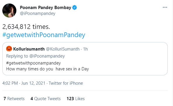 592px x 363px - Poonam Pandey Reveals Her Wild Side With #GetWetWithPoonamPandey: From How  Many Times She Has SEX to Her Favorite Flavour, OnlyFans Model Answers It  All!