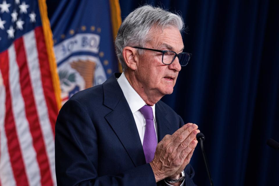 Federal Reserve Chair Jerome Powell holds a press conference in Washington, D.C., the United States, Sep. 20, 2023. (Photo by Aaron Schwartz/Xinhua via Getty Images)