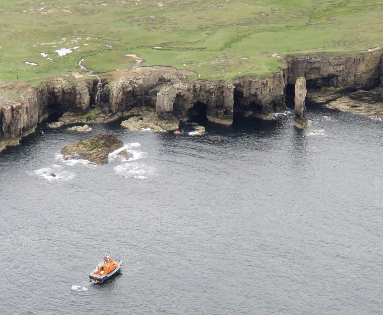 Yesnaby Cliffs, where Ms Houghton fell during an abseiling accident (RNLI/PA)
