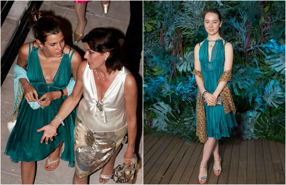 Carlota Casiraghi (2005) y Alejandra de Hannover (2019)